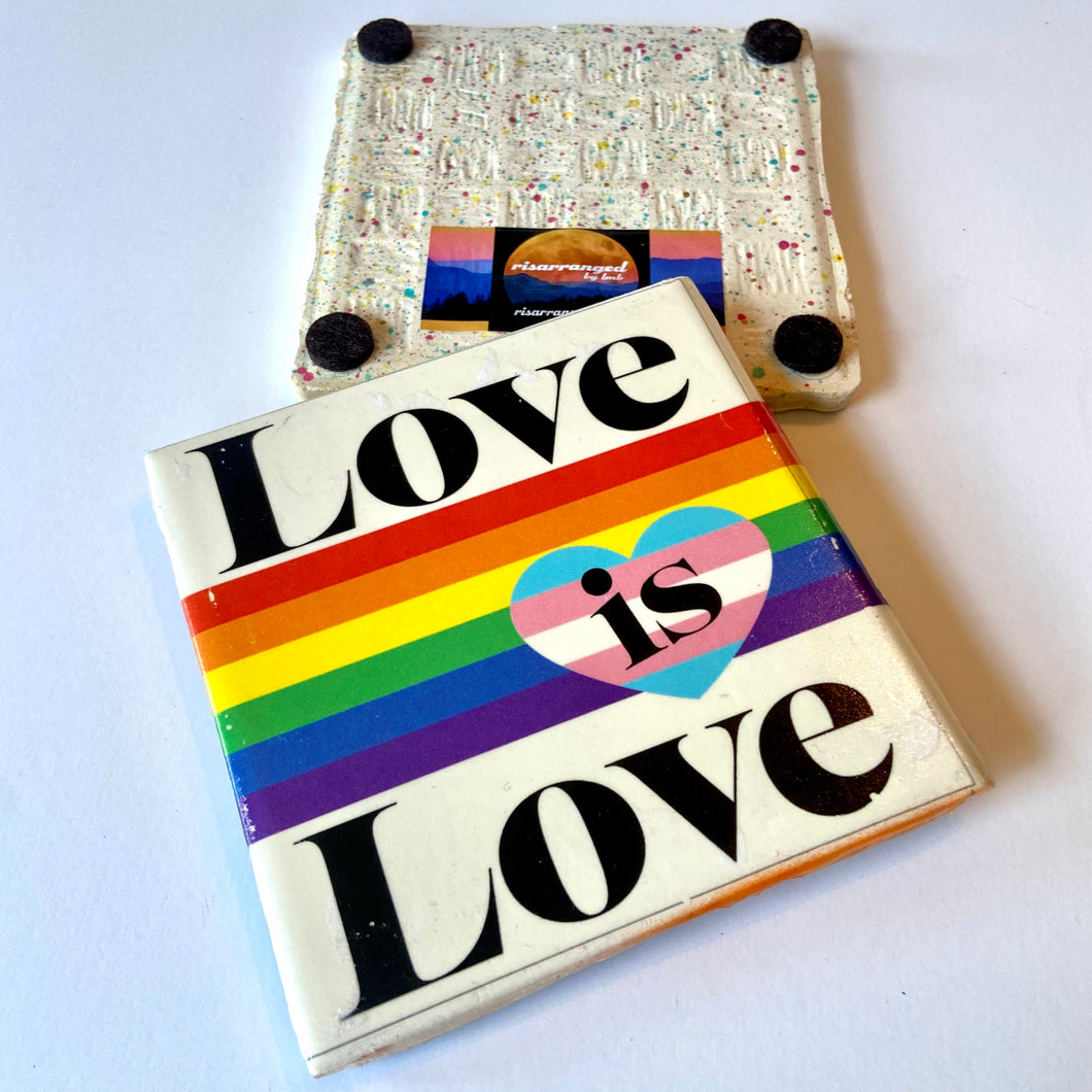 Love is Love Ceramic Tile Coaster